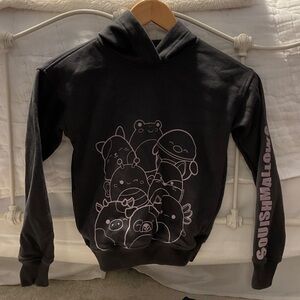 Abercrombie Kids Black Hoodie with Pink Graphics